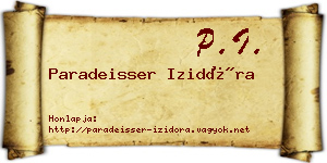 Paradeisser Izidóra névjegykártya